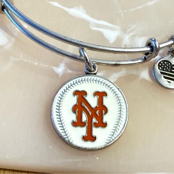 Alex and Ani Silver Bracelet with Orange Charm - Picture 3 of 5